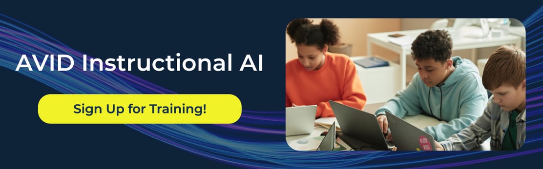 AVID Instructional AI Banner - Sign Up for Training 24-3